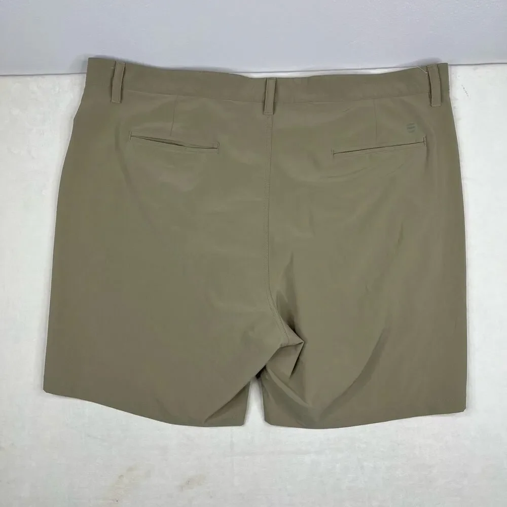 Free Fly Dark Tan Khaki Men's Tradewind Chino Fit Stretch Shorts Size 42x7 - Picture 2 of 5